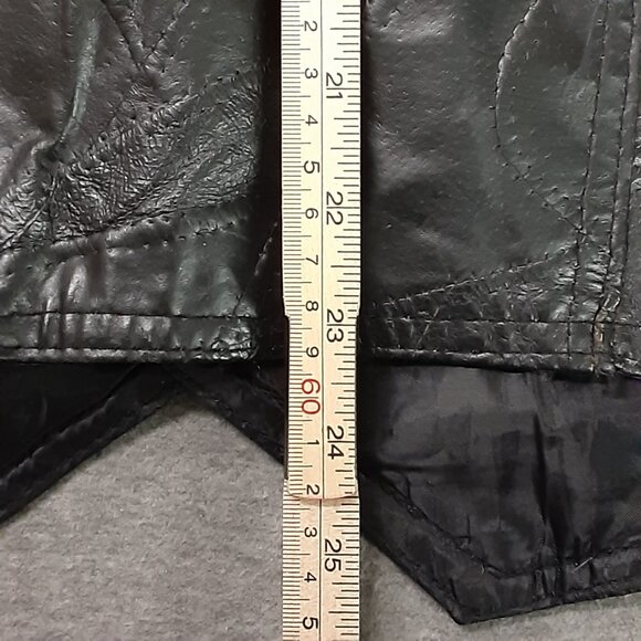 Navarre Leather Company Vest XL Black Genuine Leather Italian. Snap, Sm spots - Picture 6 of 9